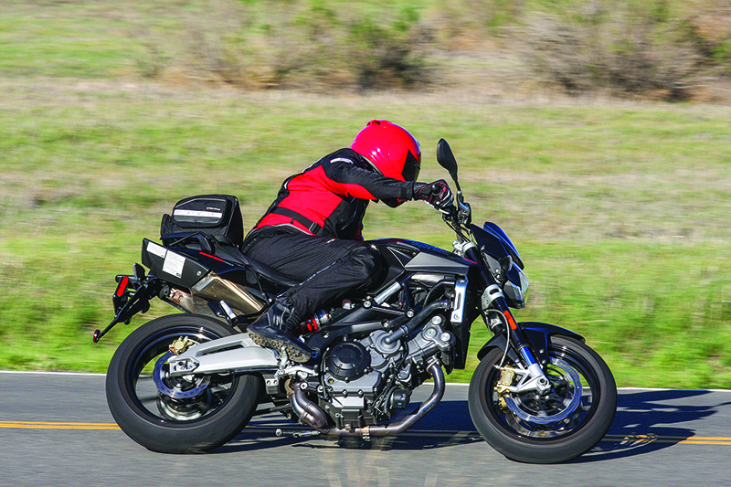 The tallish 31.9-inch seat height and flat, wide handlebar give the Shiver roomy, comfortable seating and plenty of steering leverage for aggressive cornering.